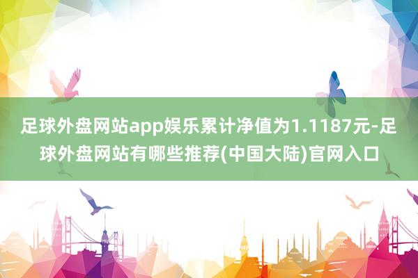 足球外盘网站app娱乐累计净值为1.1187元-足球外盘网站有哪些推荐(中国大陆)官网入口