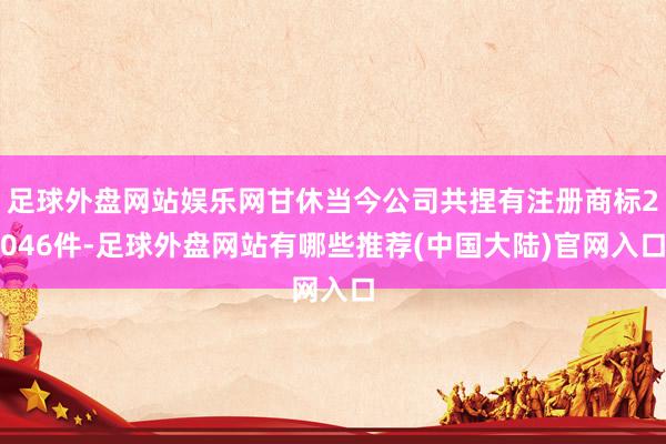 足球外盘网站娱乐网甘休当今公司共捏有注册商标2046件-足球外盘网站有哪些推荐(中国大陆)官网入口