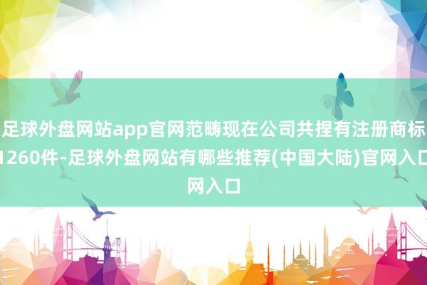 足球外盘网站app官网范畴现在公司共捏有注册商标1260件-足球外盘网站有哪些推荐(中国大陆)官网入口