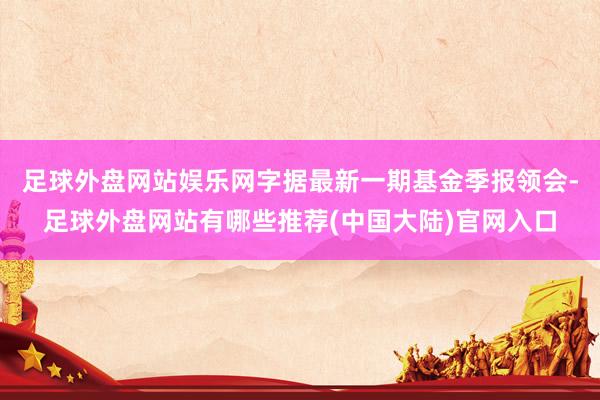足球外盘网站娱乐网字据最新一期基金季报领会-足球外盘网站有哪些推荐(中国大陆)官网入口