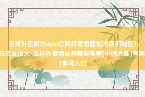 足球外盘网站app官网 好意思国加州南部地区1月7日突发山火-足球外盘网站有哪些推荐(中国大陆)官网入口
