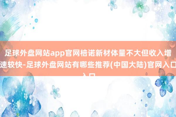 足球外盘网站app官网棓诺新材体量不大但收入增速较快-足球外盘网站有哪些推荐(中国大陆)官网入口